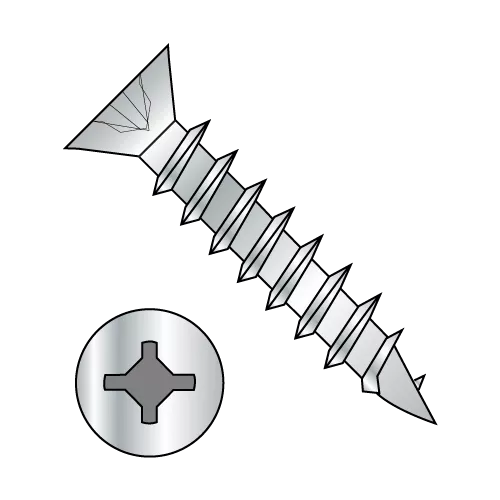 Square and Phillips Combo Flat Deep Thread Cabinet Wood Screws