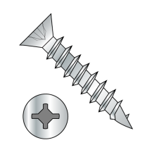 8X1/2 Flat - Square - Phillips - Combo Recess - Deep Thread Wood Screws - Full Thread - Zinc