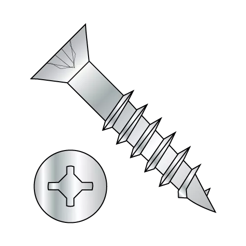 Flat - Square - Phillips - Combo Recess - Deep Thread Wood Screws - Partial Thread - Zinc
