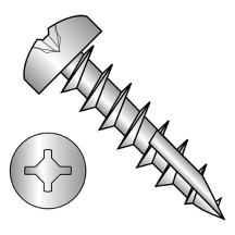 6-13X3/4 Pan - Square Phillips Combo - Deep Thread Wood Screws - #17 Point - Zinc