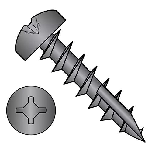 Pan - Square Phillips Combo - Deep Thread Wood Screws - #17 Point - Black Oxide