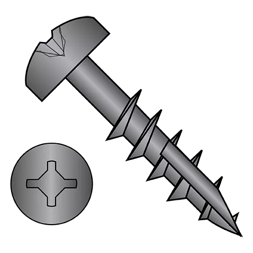Pan - Square Phillips Combo - Deep Thread Wood Screws - #17 Point - Partially Threaded - Black Oxide