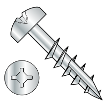8-11X1 1/2 Pan - Square Phillips Combo - Deep Thread Wood Screws - #17 Point - Partial Thread - Zinc