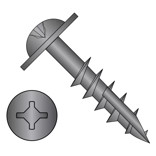 Round Washer - Combo Drive - Type 17 Point - Deep Thread Wood Screws - Black Oxide