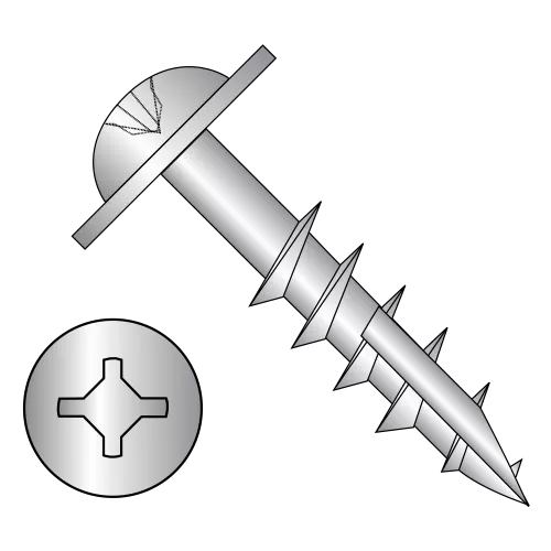 Round Washer - Combo Drive - Deep Thread Wood Screws #17 Point - Partial Thread - Zinc