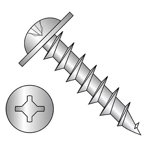 Router Washer - Square / Phillips Combo Recess - Deep Thread Wood Screws - Zinc