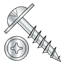 8-11X1 1/8 Round Washer - #10 Head - Square / Phillips Combo Recess - Partially Threaded - Deep Thread Wood Screws - Zinc