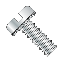 10-32X5/8 Pan - Slotted - External - SEMS - Machine Screws - Zinc