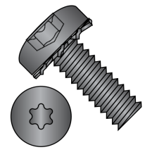 Pan - Six-Lobe - External - SEMS - Machine Screws - Black Zinc
