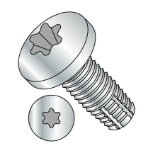 8-32X1 1/4 Pan - Six-Lobe - Type F - Thread Cutting Screws - Zinc