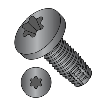 Pan - Six-Lobe - Type F - Thread Cutting Screws - Black Phosphate