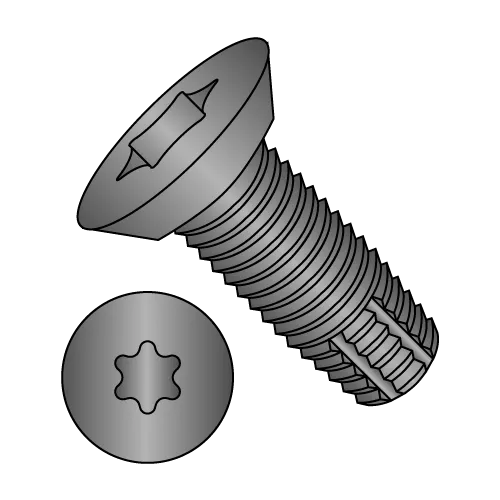 Flat - Undercut - Six-Lobe - Type F - Thread Cutting Screws - Black Phosphate