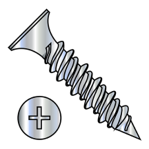 6-18X2 Bugle - Phillips -  High-Low - Drywall Screws - Zinc