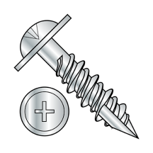 14-12X2 1/2 Round Washer - Phillips - High Low Thread - Installation Screws - #17 Point - Zinc
