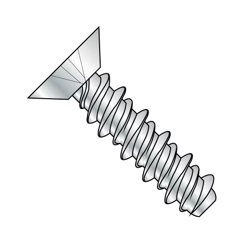 8-18X3/8 Flat - Phillips - Undercut - High-Low - Self Tapping Screws - Zinc