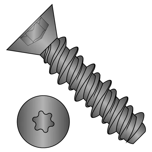 Six-Lobe - Flat - High-Low - Self Tapping Screws - Black Zinc