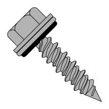 Pole Barn Screw with #17 Point - Hex Washer - Unslotted with Neo-EPDM Washer - Galvanized