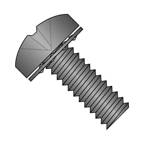 Pan - Phillips - Internal - SEMS - Machine Screws - Black Zinc