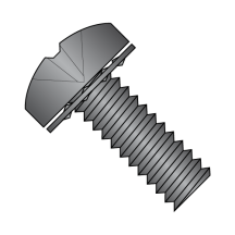 4-40X1/4 Pan - Phillips - Internal - SEMS - Machine Screws - Black Zinc
