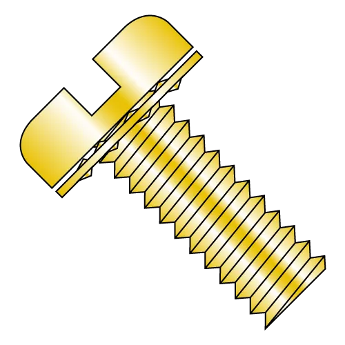 Pan - Slotted - Internal - SEMS - Machine Screws - Zinc Yellow