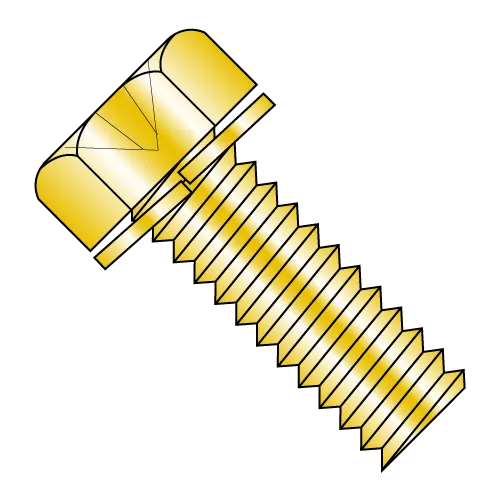 JIS-B1187 - Phillips - Hex - Split Washer - SEMS Machine Screws - RoHS Zinc Yellow