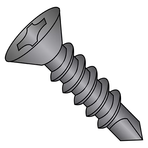 82° Flat - Phillips - Self Drilling Screws - Black Zinc