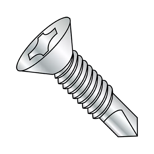 Flat - Phillips - Self Drilling Screws - Machine Screw Threads - Zinc