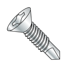 12-24X1 5/8 Flat - Phillips - Self Drilling Screws - Machine Screw Threads - Zinc