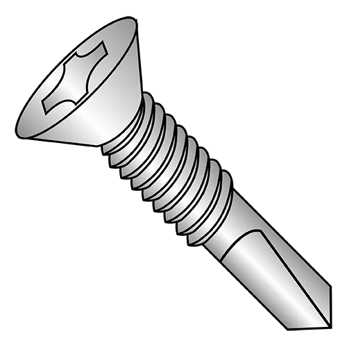 #4 Point - Flat - Phillips - Self Drilling Screws - Machine Screw Thread - High Corrosion Resistance