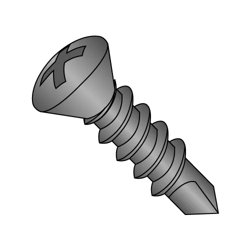 8-18X3/4 Oval - Phillips - Screw Drilling Screws - Black Oxide