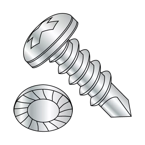 Serrated - Pan - Phillips - Self Drilling Screws - Zinc