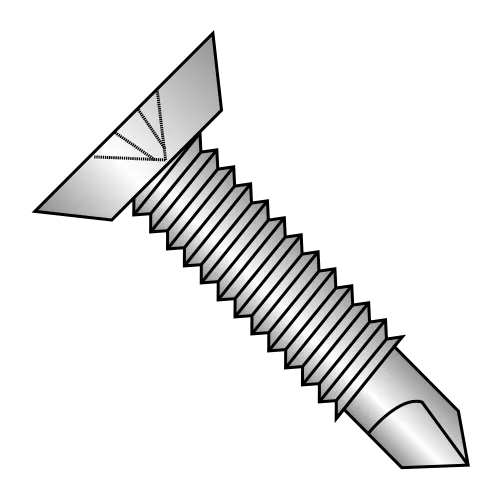 82 Flat Undercut - Phillips - Self Drilling Screws w/ Machine Screw Thread - #3 Point - 18-8 Stainless