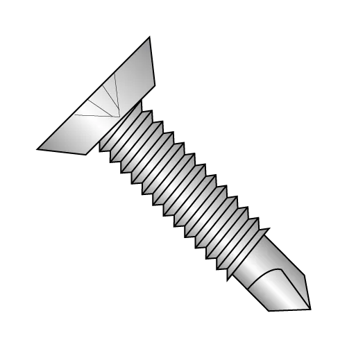Flat - Undercut - Phillips - Self Drilling Screws with Machine Screw Threads - 410 Stainless