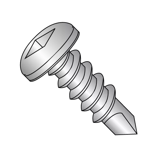 Pan - Square Recess - Self Drilling Screws - 18-8 Stainless
