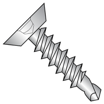 8-18X3/8 82 Flat Undercut - Square Recess - Self Drilling Screws - 18-8 Stainless