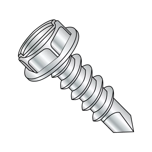 8-18X1/2 Hex Washer - Slotted - Self Drilling Screws - Zinc