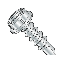 Hex Washer - Slotted - Self Drilling Screws - Zinc