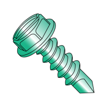 8-18X1/2 Hex Washer - Slotted - Self Drilling Screws - Zinc Green