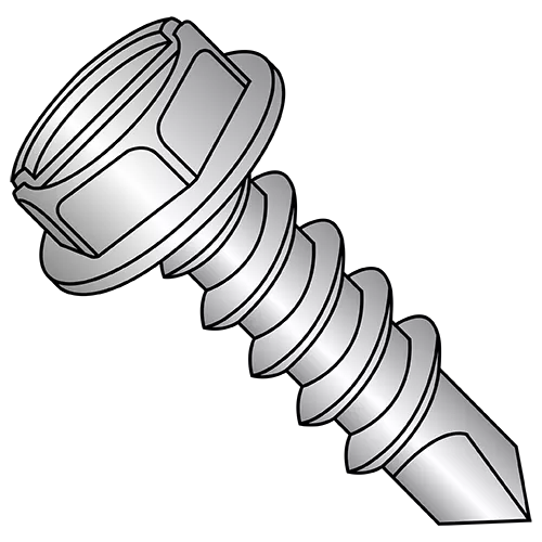 Slotted Hex Washer Self Drilling Screws 1000 HR Silver Ruspert Zinc