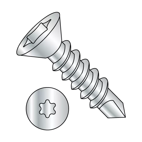 Flat - Six-Lobe - Self Drilling Screws - Zinc