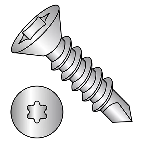 Flat - Six Lobe - Self Drilling Screws - 410 Stainless