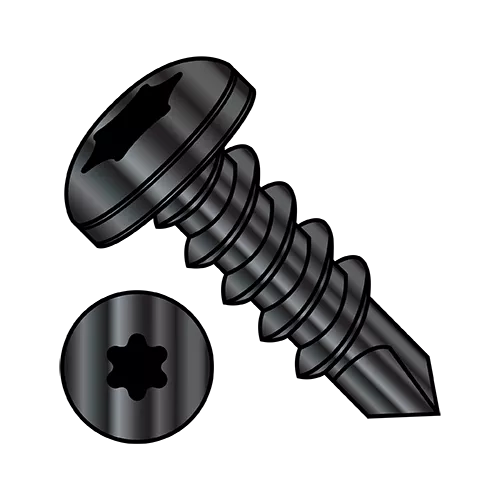 Pan - Six-Lobe - Self Drilling Screws - Black Oxide