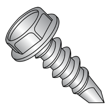 10-16X3/4 Unslotted - Hex Washer - Self Drilling Screws - #1 Stitch Point - Silver Ruspert
