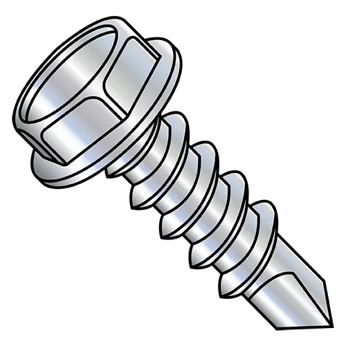 Unslotted - Hex Washer - Self Drilling Screws - #2 Point Non-Standard - Zinc