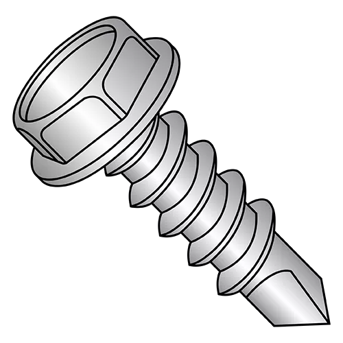 Unslotted - Hex Washer - Self Drilling Screws - 316 Stainless