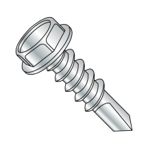 12-14X1 1/2 #4 Point - Hex Washer - Unslotted - Self Drilling Screws with Self Tapping Screw Threads - Zinc