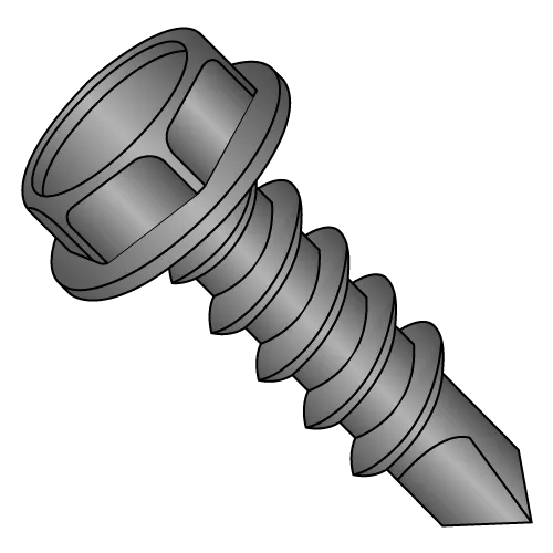 Hex Washer - Unslotted - Self Drilling Screws - 410 Stainless Steel - Black Oxide