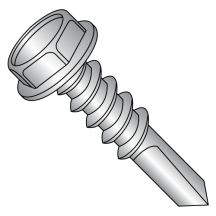 1/4-14X1 3/4 #5 Point - Hex Washer - Unslotted - Self Drilling Screws - 410 Stainless