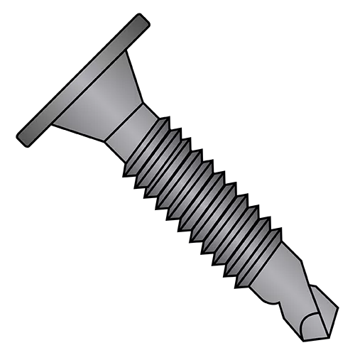 10-24X1 Wafer - Phillips - Self Drilling Screws - Machine Screw Thread - Black Oxide