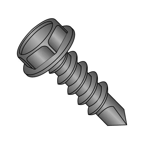 Hex Washer - Unslotted - Self Drilling Screws - Black Zinc